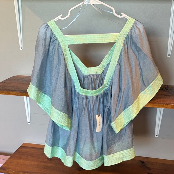 Stylish Blue and Green Women's Top - Picture 2 of 7